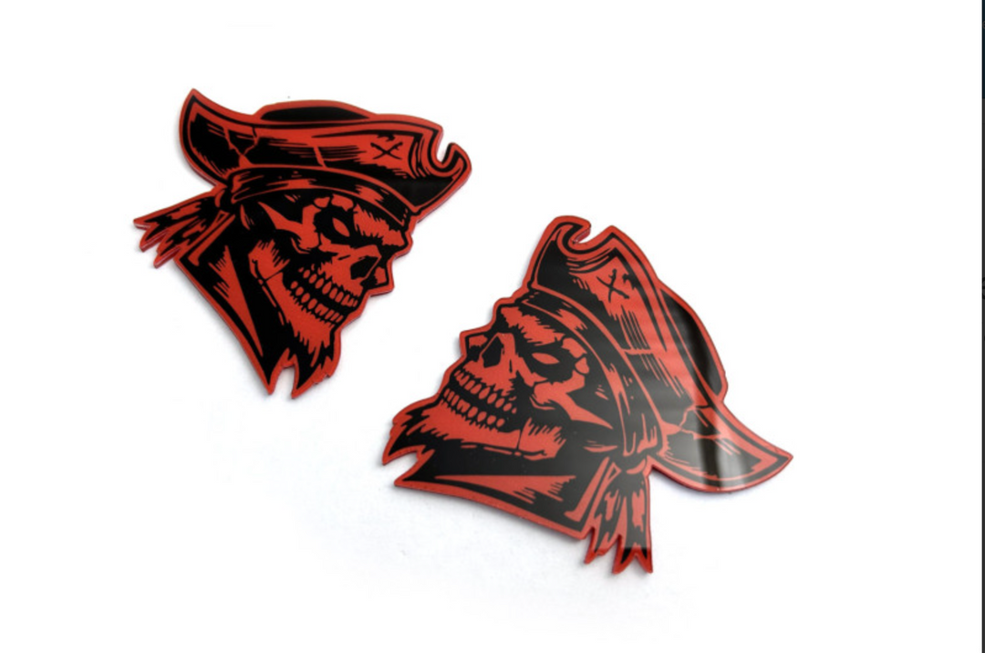 Car emblem badge for fenders with Pirate logo Custom design emblems decoinfabric