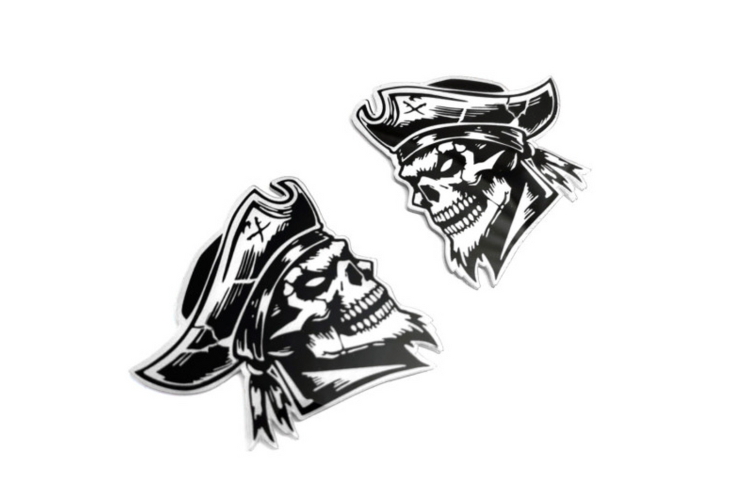 Car emblem badge for fenders with Pirate logo Custom design emblems decoinfabric