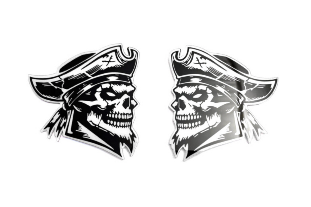 Car emblem badge for fenders with Pirate logo Custom design emblems decoinfabric
