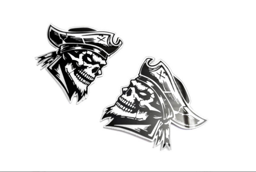 Car emblem badge for fenders with Pirate logo Custom design emblems decoinfabric