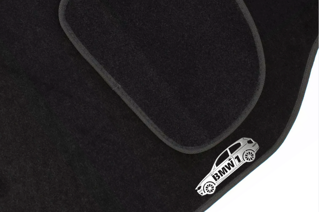 BMW 1 E81 3D (2004-2012) Floor Mat Emblem Set – Stainless Steel Badges Car Mats Badges Decoin