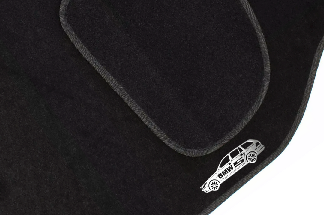 BMW 5 E61 Universal (2003-2010) Floor Mat Emblem Set – Stainless Steel Badges Car Mats Badges Decoin