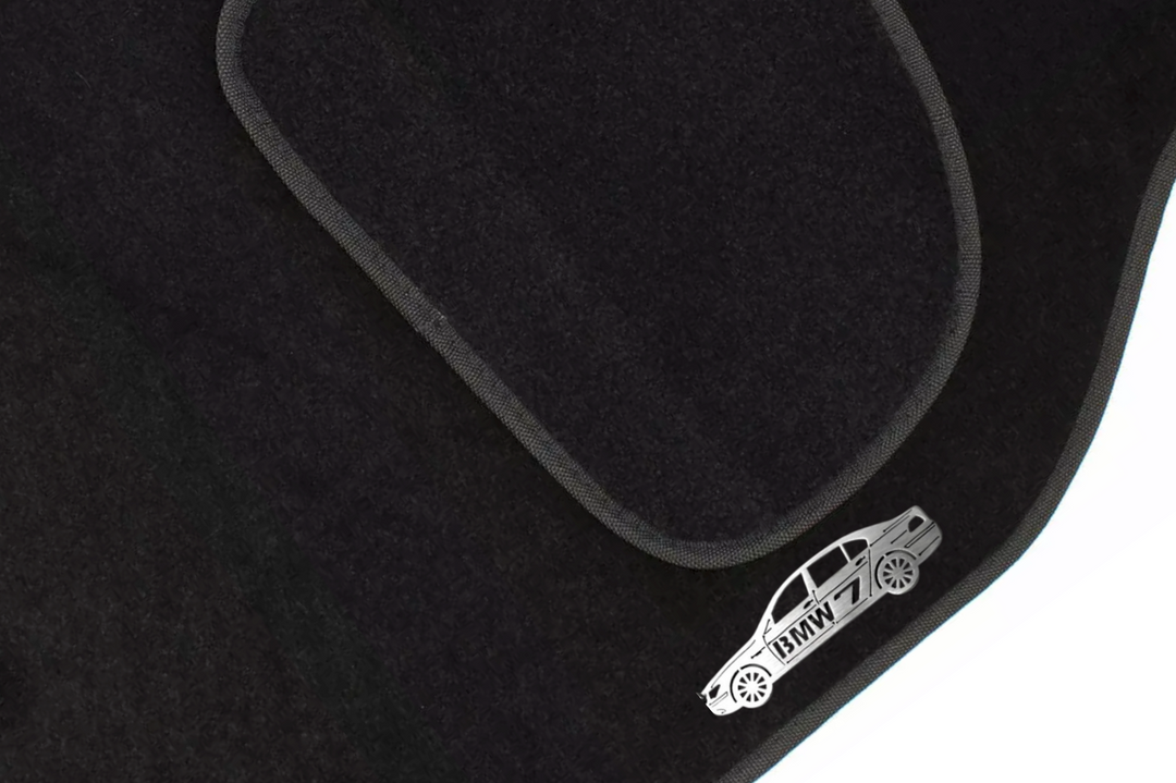 BMW 7 E65/66 (2001-2008) Floor Mat Emblem Set – Stainless Steel Badges Car Mats Badges Decoin