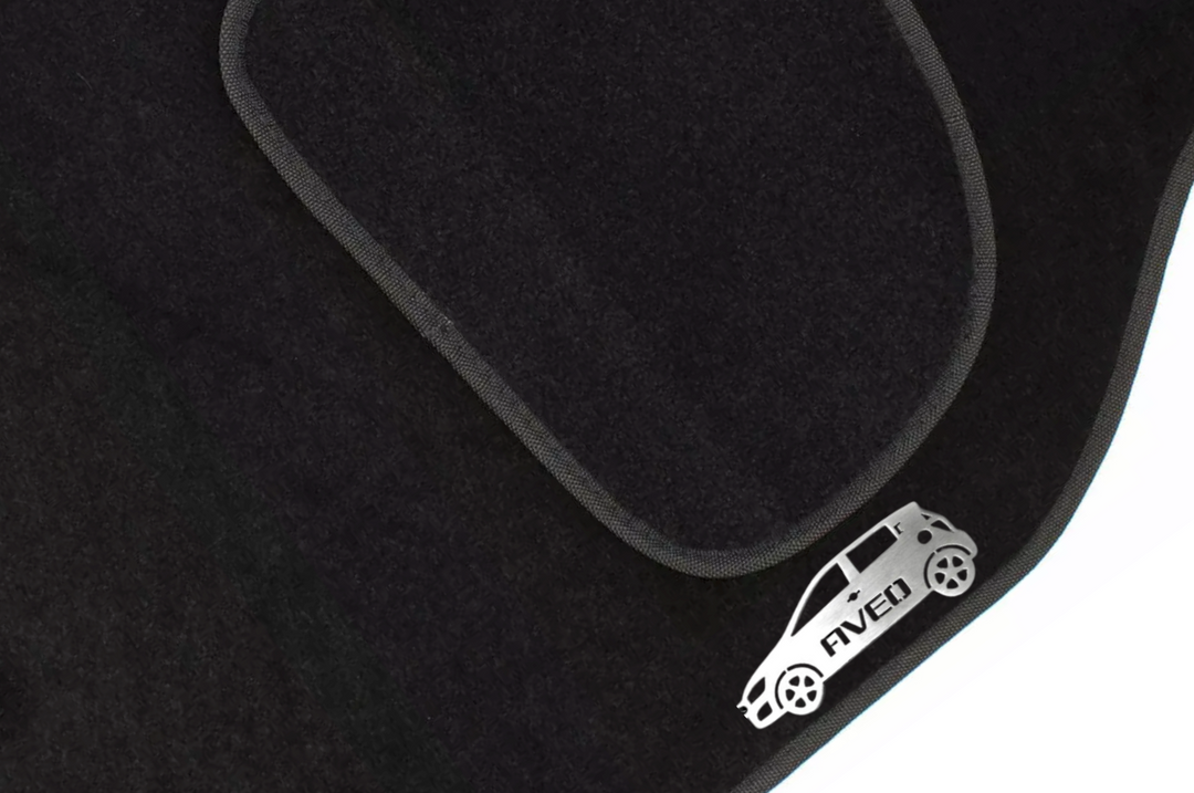 Chevrolet Aveo II 5D (2011+) Floor Mat Emblem Set – Stainless Steel Badges Car Mats Badges Decoin