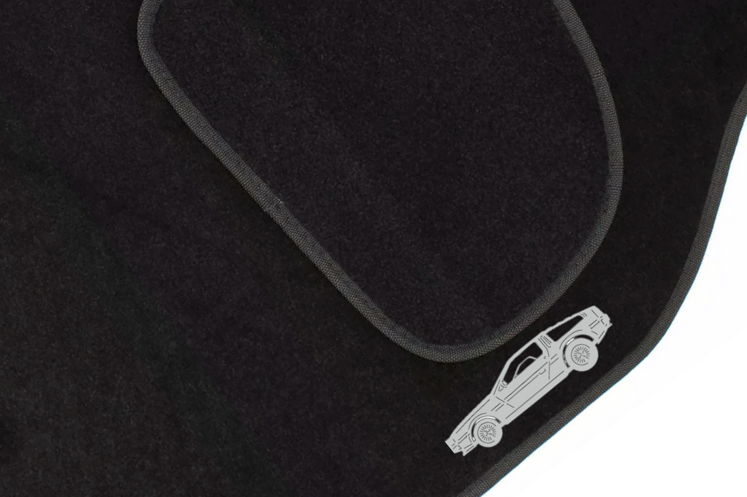 DeLorean DMC-12 (1981-1983) Floor Mat Emblem Set – Stainless Steel Badges Car Mats Badges Decoin