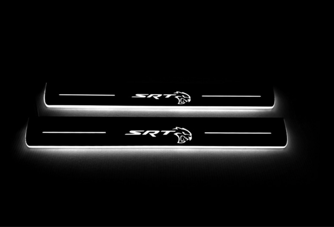 Dodge Durango III 2011+ Door Sill Led Plate With SRT HELLCAT Logo Dodge Led Door Sills opdesign