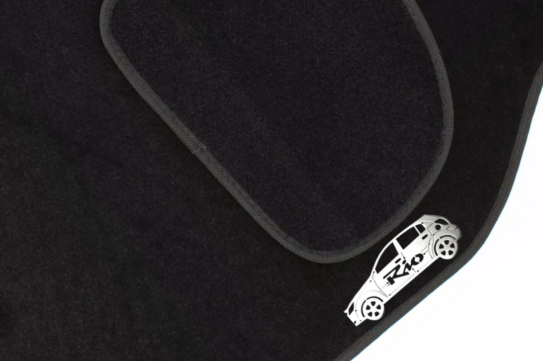 Kia Rio II 5D (2005-2011) Floor Mat Emblem Set – Stainless Steel Badges Car Mats Badges Decoin