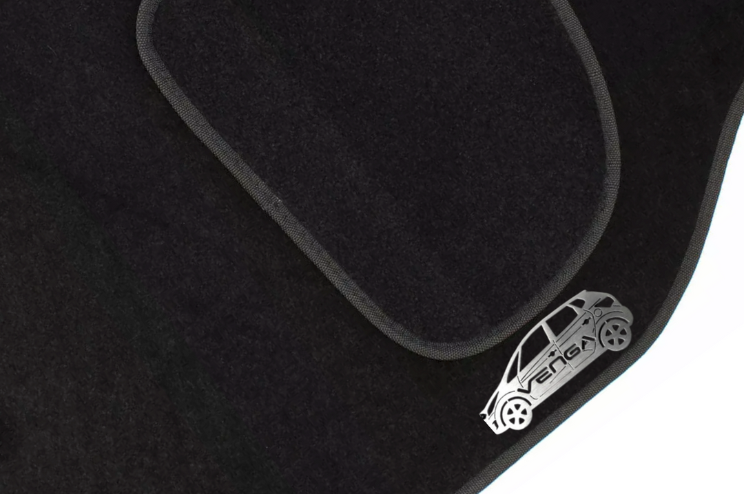Kia Venga (2010+) Floor Mat Emblem Set – Stainless Steel Badges Car Mats Badges Decoin