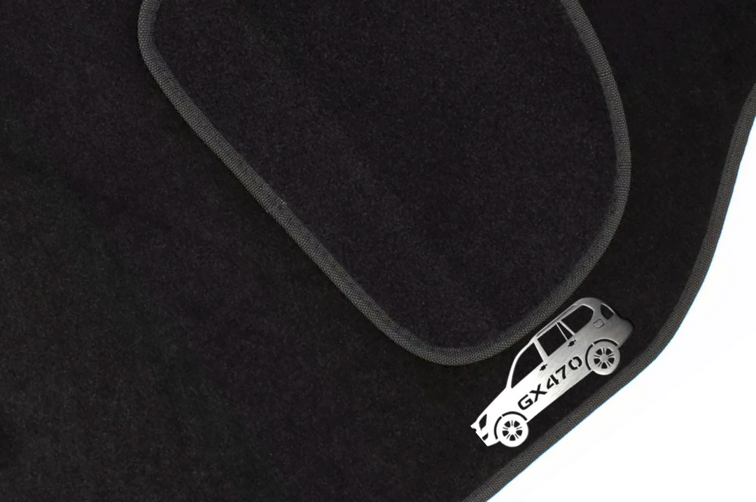 Lexus GX I (2002-2009) Floor Mat Emblem Set – Stainless Steel Badges Car Mats Badges Decoin