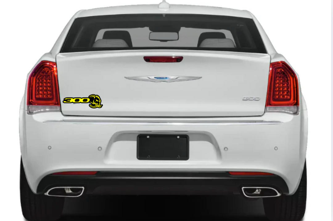 Chrysler tailgate trunk rear emblem with 300C Hellephant logo Chrysler emblems decoinfabric