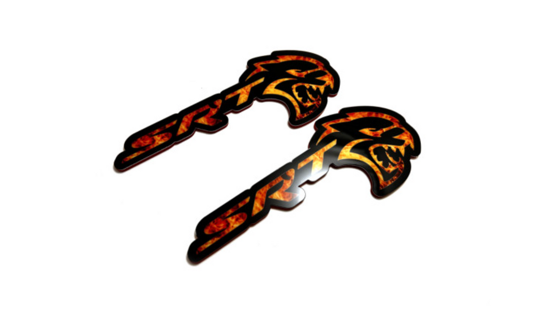 DODGE emblem for fenders with SRT Hellcat Fire logo Dodge emblems decoinfabric