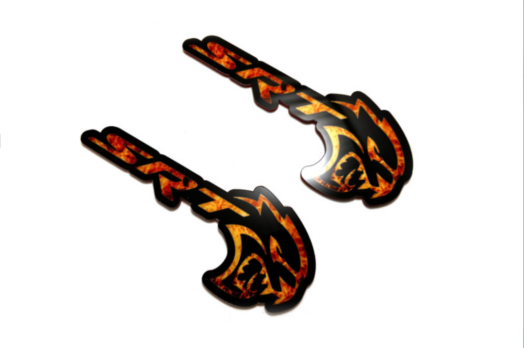 DODGE emblem for fenders with SRT Hellcat Fire logo Dodge emblems decoinfabric