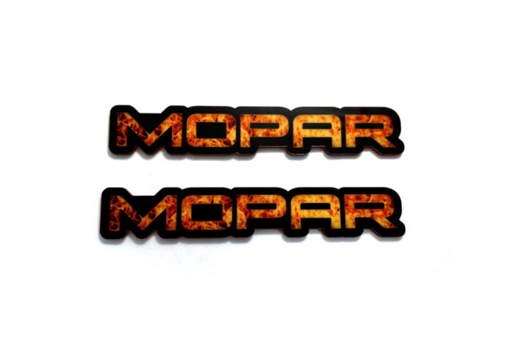 Jeep Emblem & Badge Set - Grille and Tailgate Mopar Fire logo Jeep emblems decoinfabric
