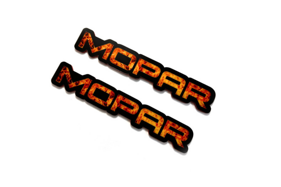 Jeep Emblem & Badge Set - Grille and Tailgate Mopar Fire logo Jeep emblems decoinfabric