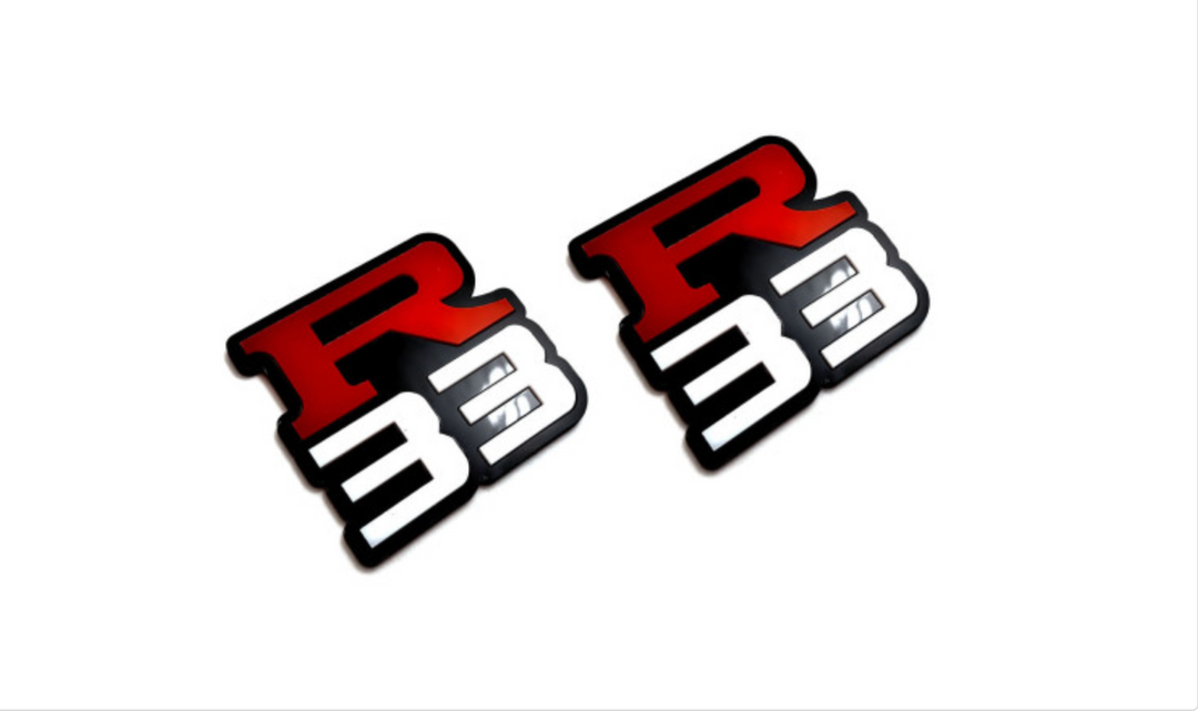 Nissan Skyline emblem for fenders with R33 logo Nissan emblems decoinfabric
