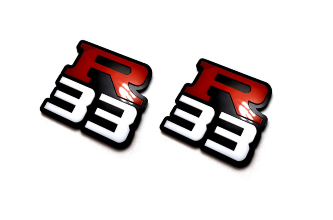 Nissan Skyline emblem for fenders with R33 logo Nissan emblems decoinfabric