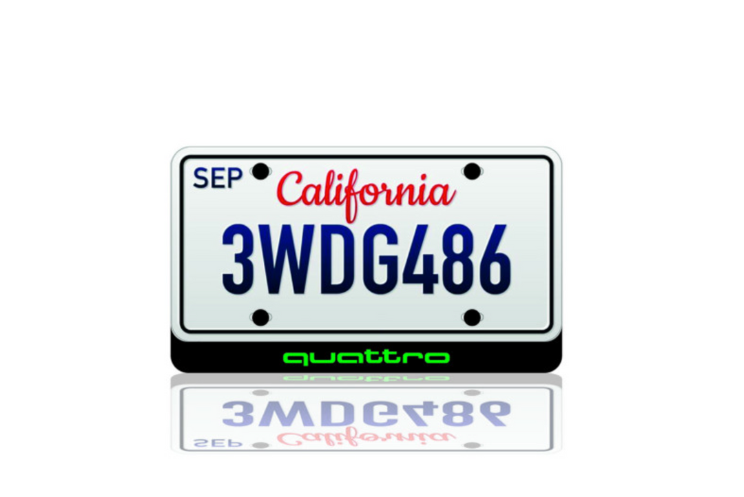 LED License Plate Badge for Audi Quattro – Illuminated Frame with Custom Glow LED License Plate Decoin