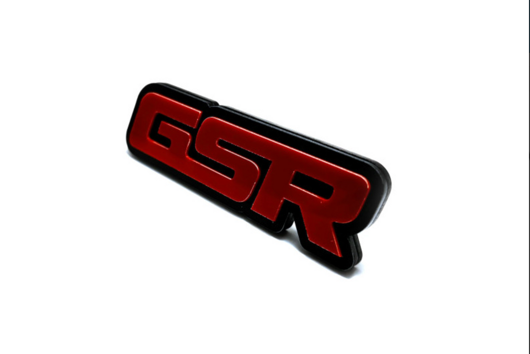 Mitsubishi Radiator grille emblem with GSR logo Mitsubishi emblems decoinfabric