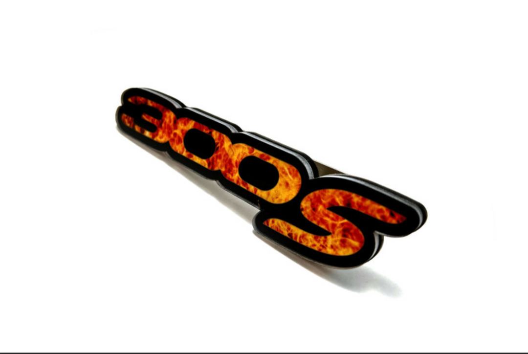 Chrysler tailgate trunk rear emblem with 300S Fire logo Chrysler emblems decoinfabric