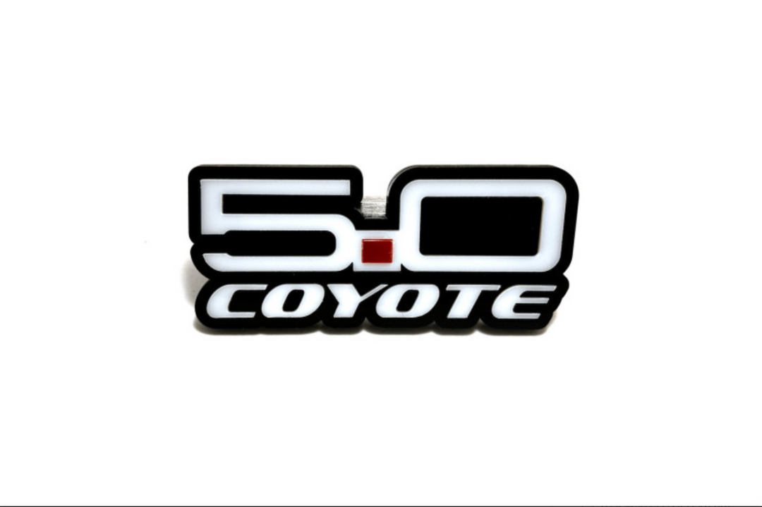 Ford Mustang Radiator grille emblem with 5.0 Coyote logo (type 3) Ford emblems decoinfabric