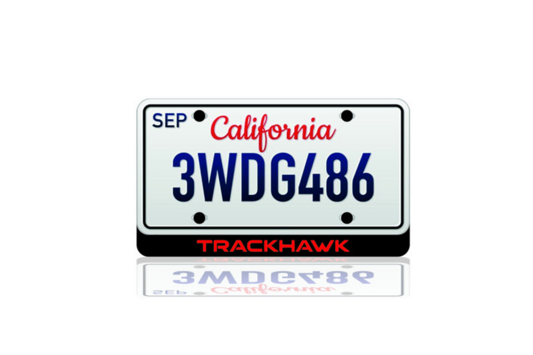 LED License Plate Badge for Jeep Trackhawk – Illuminated Rear Emblem with TRACKHAWK Logo LED License Plate Decoin
