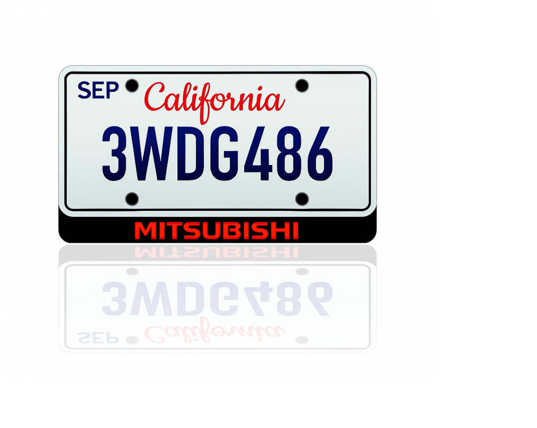 LED License Plate Badge for Mitsubishi – Illuminated Rear Emblem with MITSUBISHI Logo LED License Plate Decoin