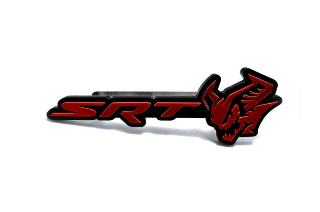 Dodge Challenger trunk rear emblem between tail lights with SRT Demon logo (Type 2) Dodge emblems decoinfabric