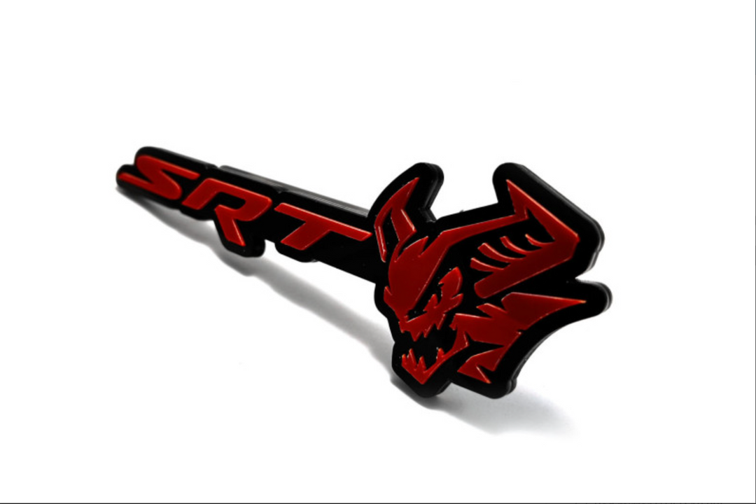 Dodge Challenger trunk rear emblem between tail lights with SRT Demon logo (Type 2) Dodge emblems decoinfabric