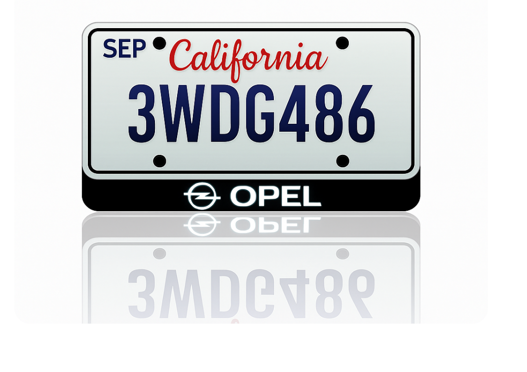LED License Plate Badge for Opel – Illuminated Rear Emblem with OPEL Logo LED License Plate Decoin