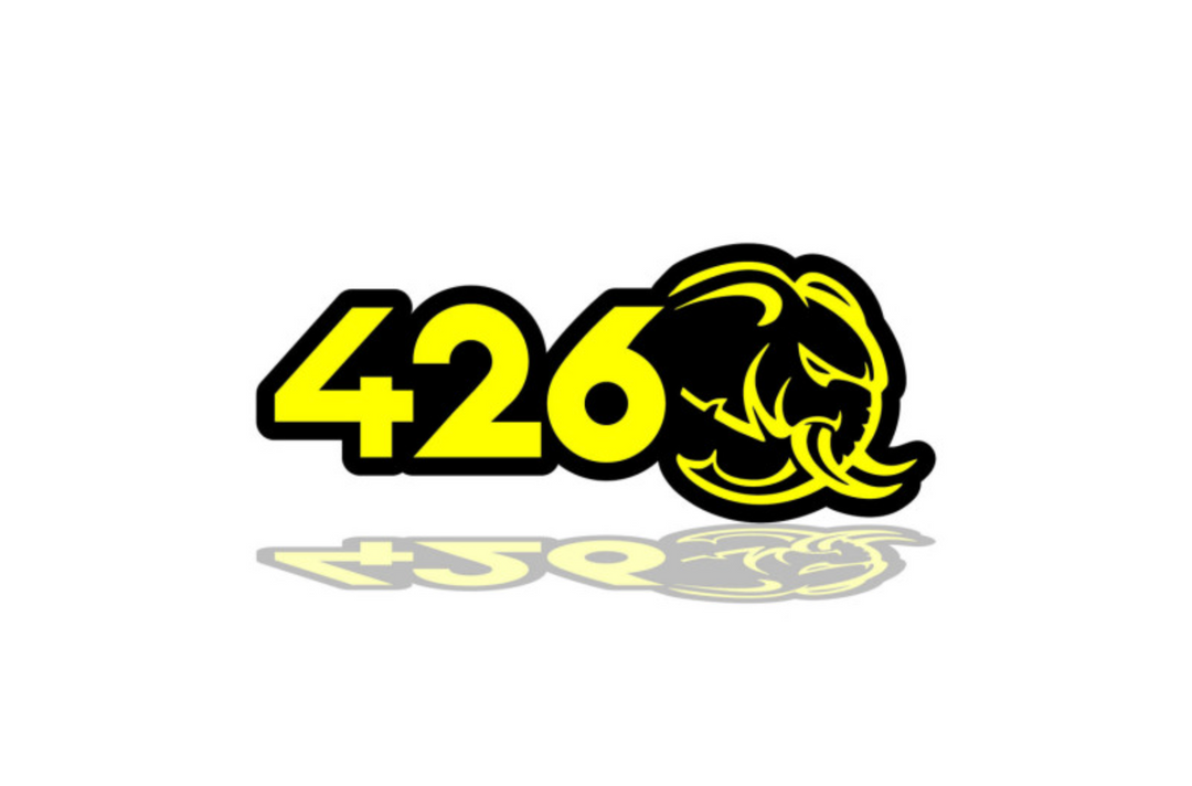 Dodge tailgate trunk rear emblem with 426 Hellephant logo Dodge emblems decoinfabric
