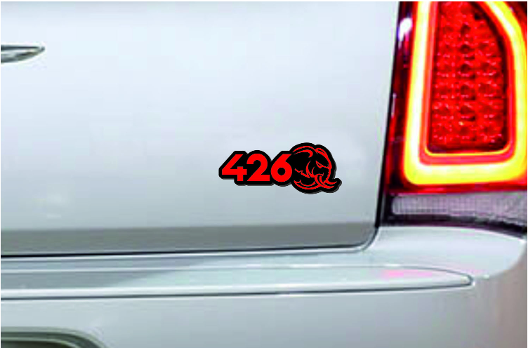 Dodge tailgate trunk rear emblem with 426 Hellephant logo Dodge emblems decoinfabric