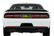 Dodge Challenger trunk rear emblem between tail lights with 426 Hellephant logo Dodge emblems decoinfabric