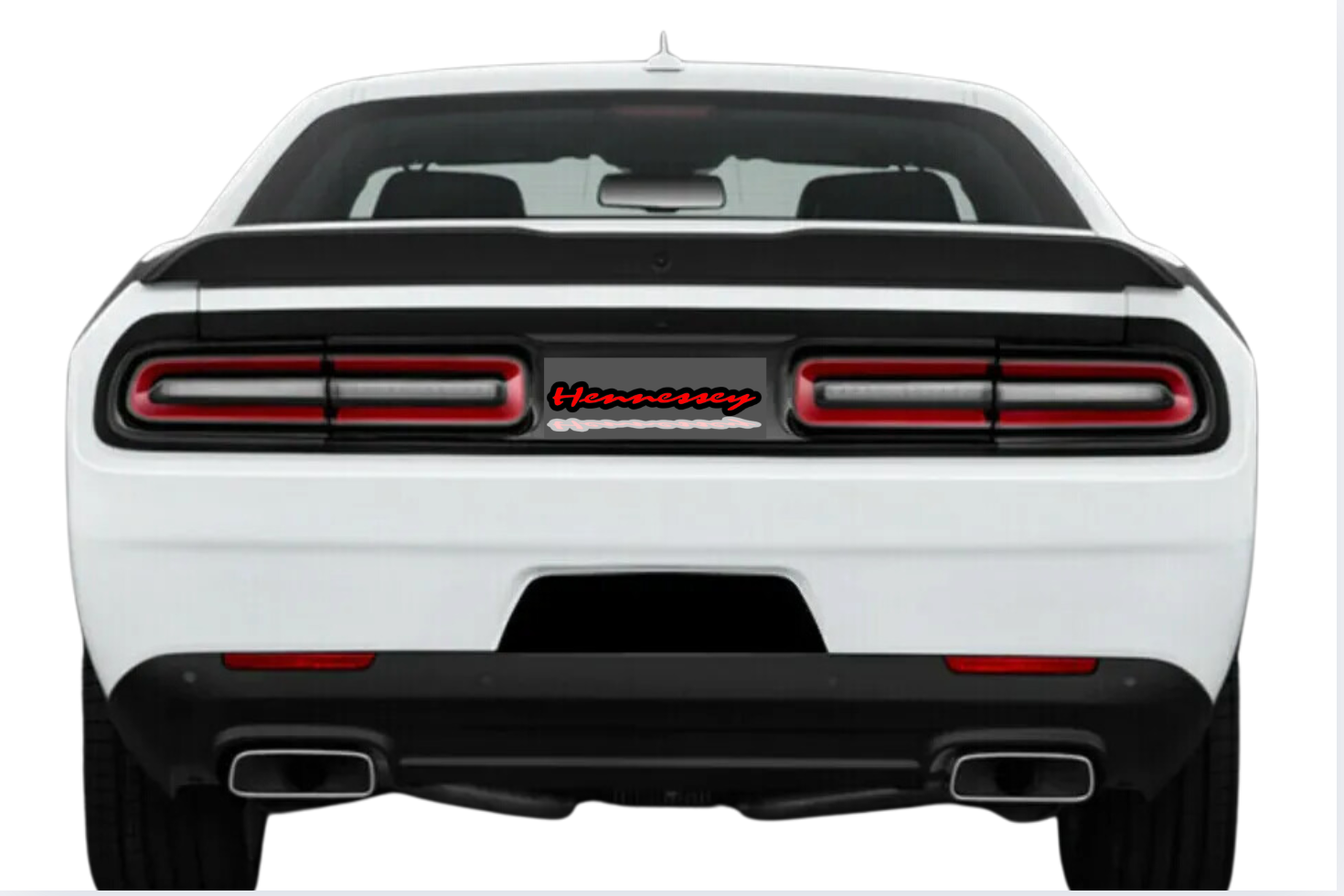 Dodge Challenger trunk rear emblem between tail lights with Hennessey logo Dodge emblems decoinfabric
