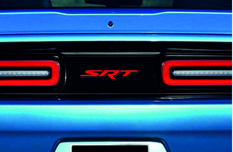 Dodge Challenger trunk rear emblem between tail lights with SRT logo Dodge emblems decoinfabric
