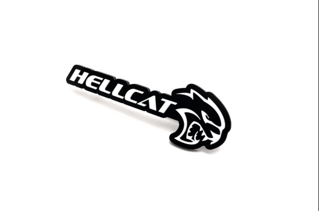 Dodge tailgate trunk rear emblem with Hellcat logo (type 2) Dodge emblems decoinfabric
