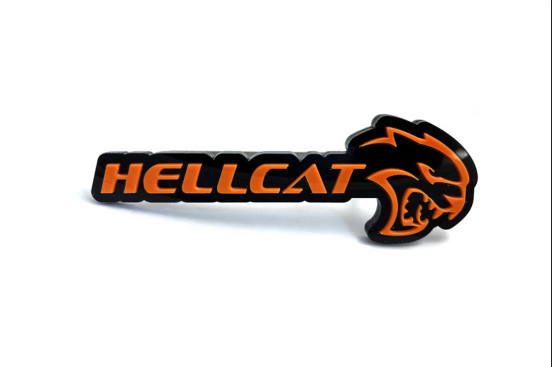 Dodge tailgate trunk rear emblem with Hellcat logo (type 2) Dodge emblems decoinfabric