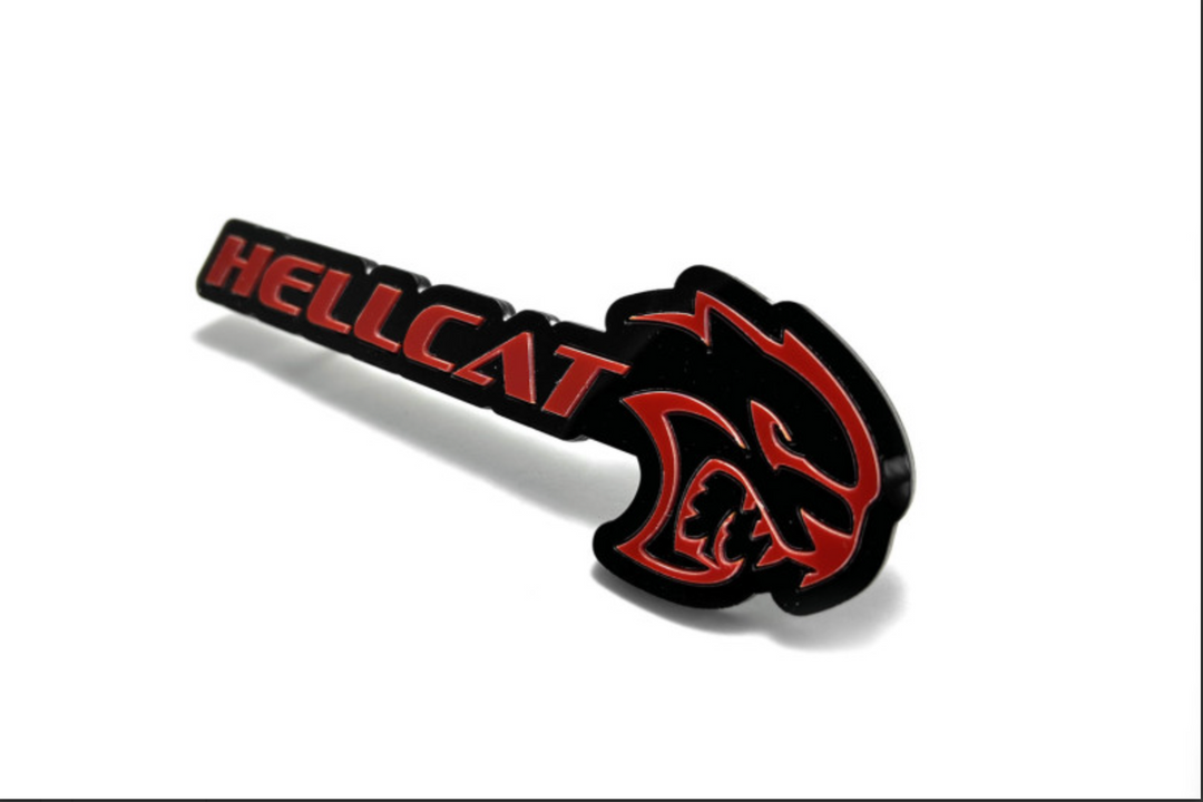 Dodge tailgate trunk rear emblem with Hellcat logo (type 2) Dodge emblems decoinfabric