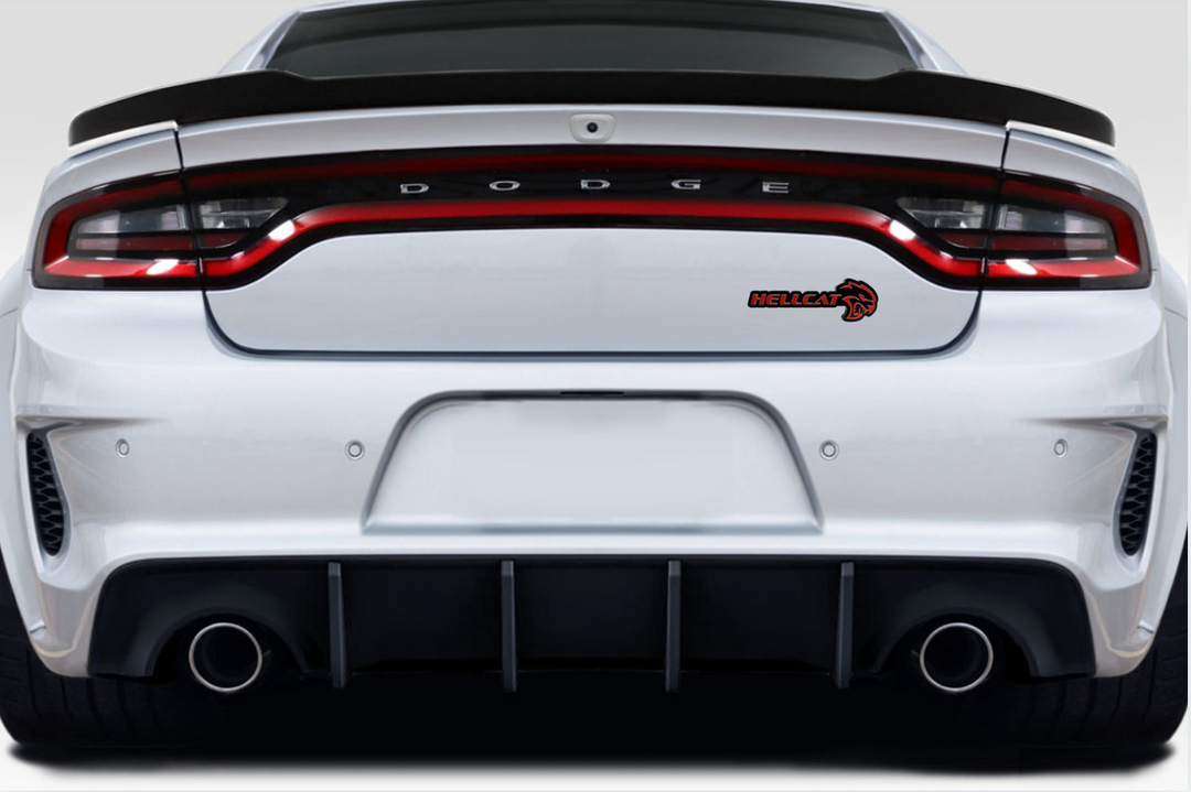 Dodge tailgate trunk rear emblem with Hellcat logo (type 2) Dodge emblems decoinfabric