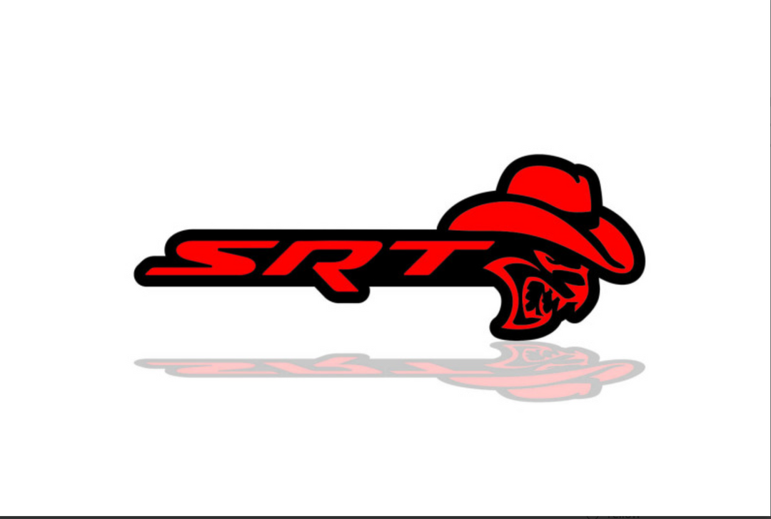 DODGE Radiator grille emblem with SRT Hellcat Cowboy logo Dodge emblems decoinfabric