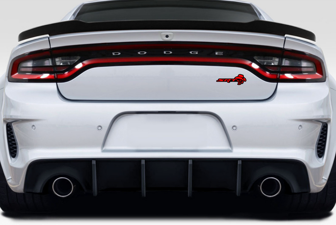 Dodge Emblem & Badge Set - Grille and Tailgate SRT Hellcat Cowboy logo Dodge emblems decoinfabric