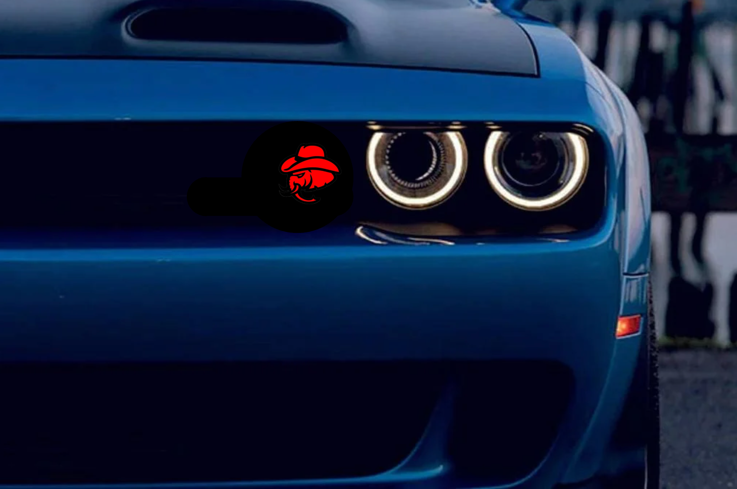 DODGE Radiator grille emblem with Hellephant Cowboy logo Dodge emblems decoinfabric
