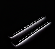 Tesla Model S 2020+ LED Door Sills PRO With Logo Dual Motor Tesla Led Door Sills opdesign