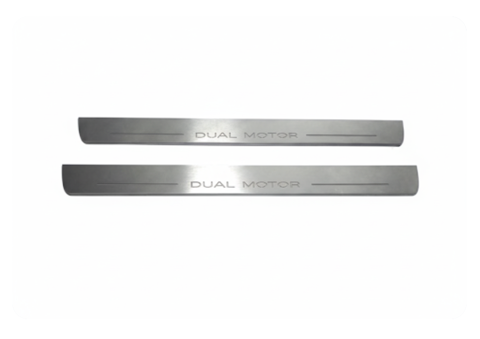 Tesla Model S 2020+ LED Door Sills PRO With Logo Dual Motor Tesla Led Door Sills opdesign