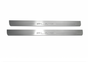 Tesla Model S 2020+ LED Door Sills PRO With Logo PLAID Tesla Led Door Sills opdesign