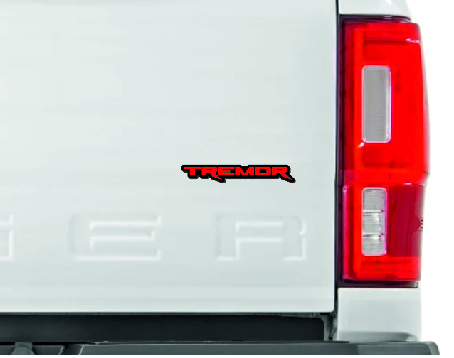 Ford F150 tailgate trunk rear emblem with TREMOR logo (Type 2) Ford emblems decoinfabric