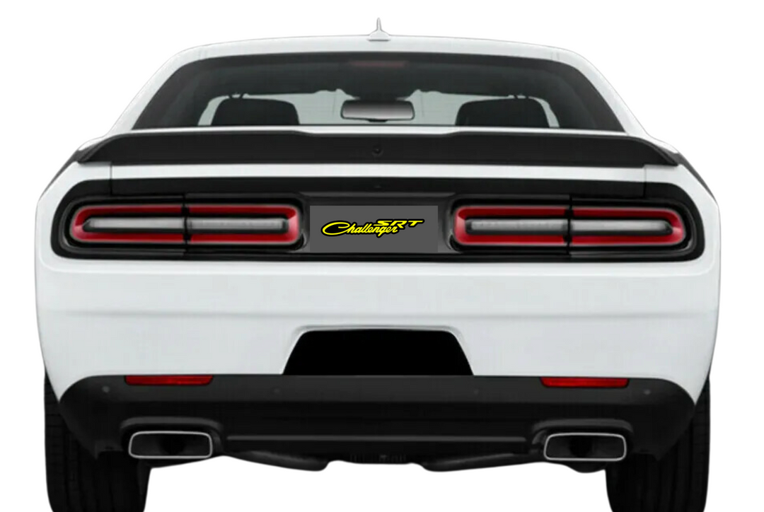 Dodge Challenger trunk rear emblem between tail lights with Challenger SRT logo Dodge emblems decoinfabric
