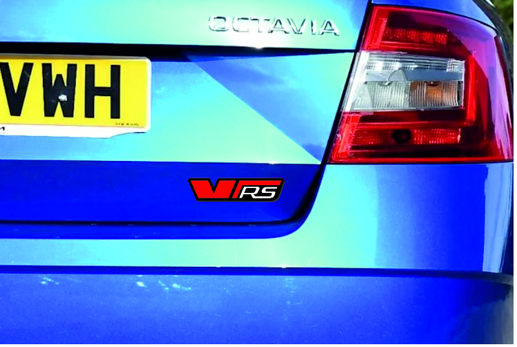Skoda tailgate trunk rear emblem with VRS logo (Type 3) Skoda emblems decoinfabric
