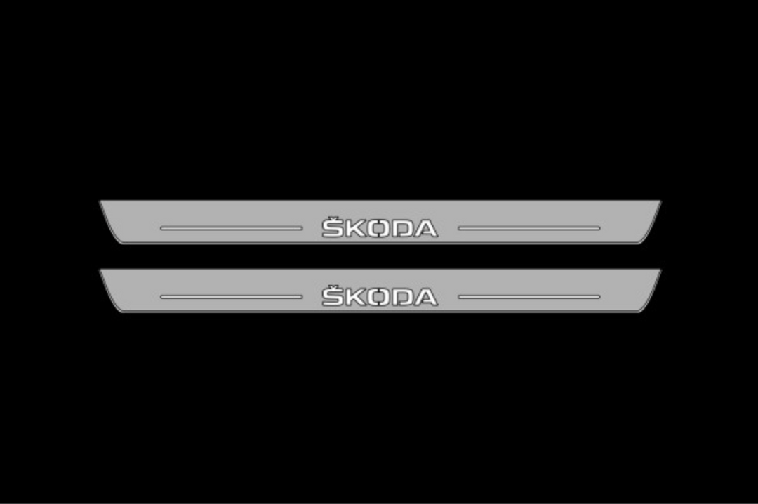 Skoda Octavia IV (A8) 2020+ Car Light Sill With Logo Skoda Skoda Led Door Sills opdesign