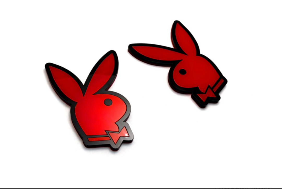 Car emblem badge for fenders with Playboy logo Custom design emblems decoinfabric