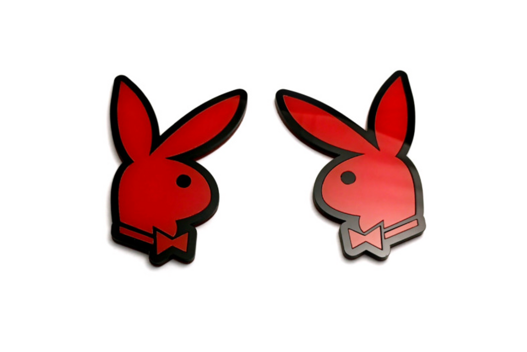 Car emblem badge for fenders with Playboy logo Custom design emblems decoinfabric